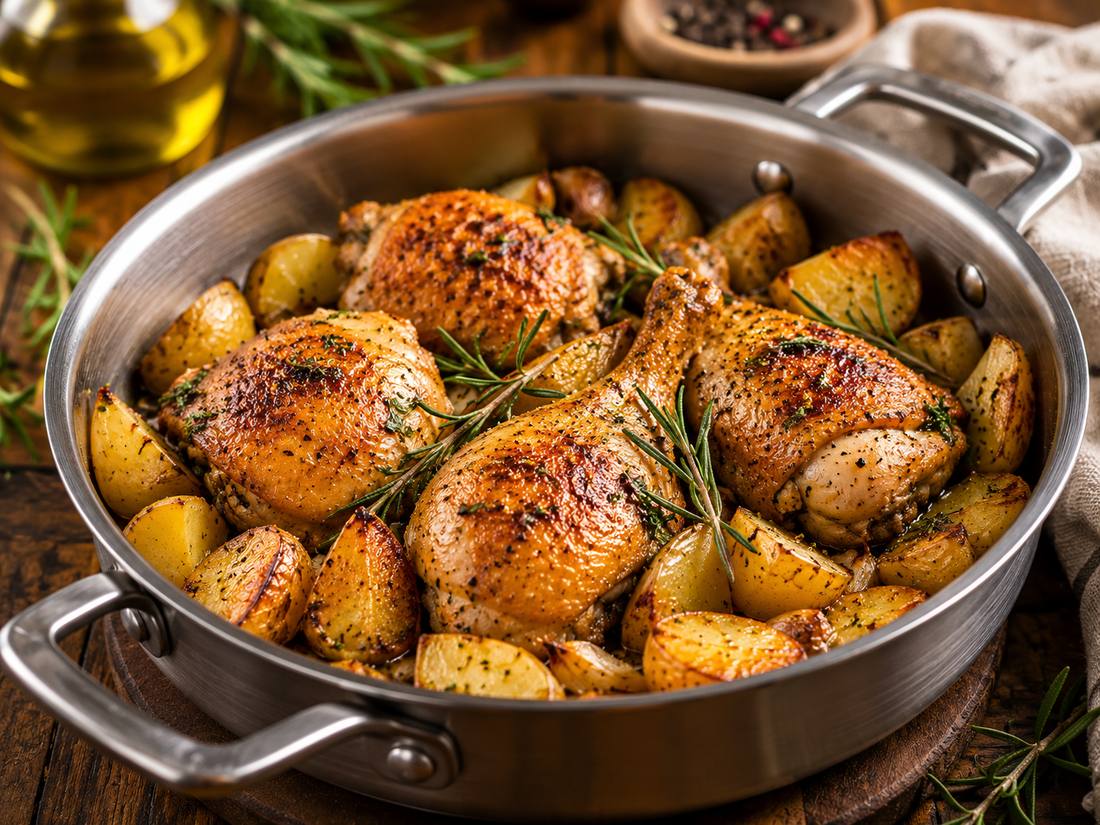 Pollo al Romero con Papas