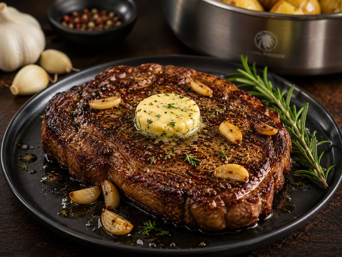 Ribeye Sellado con Mantequilla y Ajo